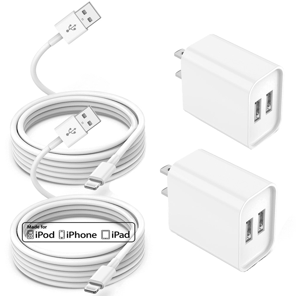 2 Pack Fast Charger, 24W PD USB C Wall Charger Adapter with 6FT and 10FT a to L Cable Compatible with Iphone Charger for Iphone 16,Iphone 15 ,Iphone 14 ,Iphone 13 ,Iphone 12