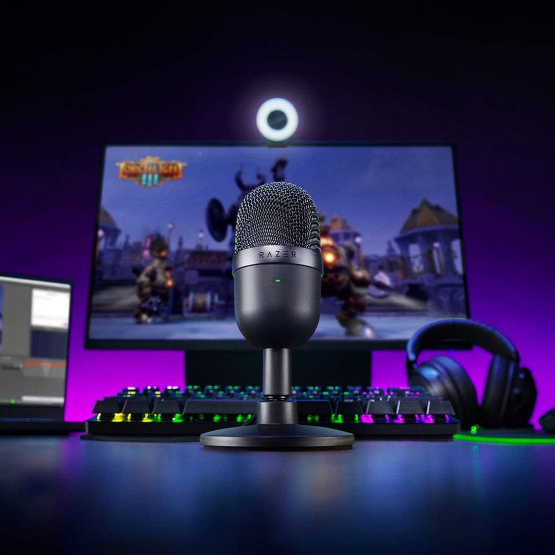 Seiren Mini USB Condenser Microphone for PC Streaming and Gaming - Professional Recording Quality with Supercardioid Pickup Pattern, Adjustable Stand, and Shock Resistance - Classic Black