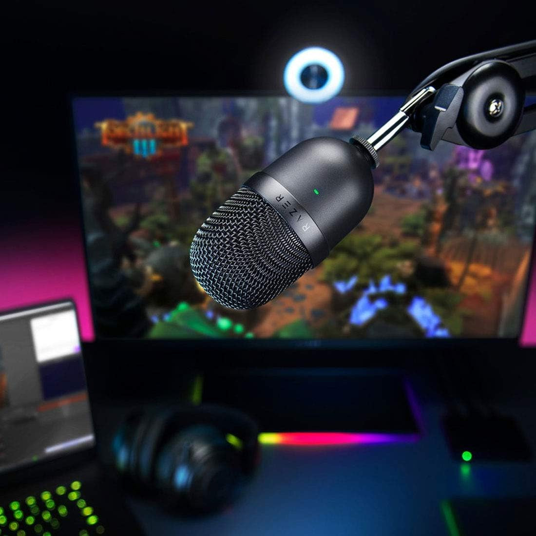 Seiren Mini USB Condenser Microphone for PC Streaming and Gaming - Professional Recording Quality with Supercardioid Pickup Pattern, Adjustable Stand, and Shock Resistance - Classic Black